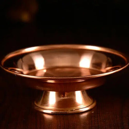 1PC Tibetan Buddhist Offering Water Bowl Divine Focus Ritual Vessel Red Copper