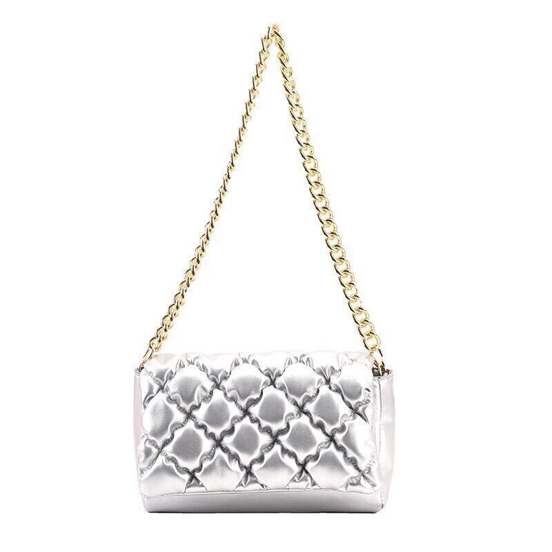 2022 Shoulder Bags Woman Leather Brand Handbag Gold Woman Shoulder Bag