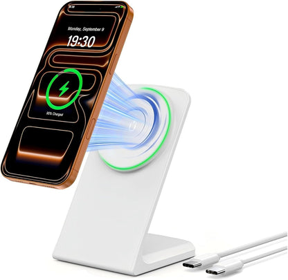 Mag Safe Charger Stand for Iphone: Qi-Certified Fast Magnetic Wireless Charging