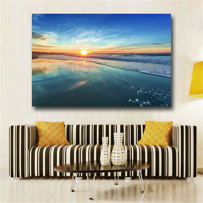 Single Ocean Prints Wall Art Canvas Sunset Seascape Paintings Home Decor