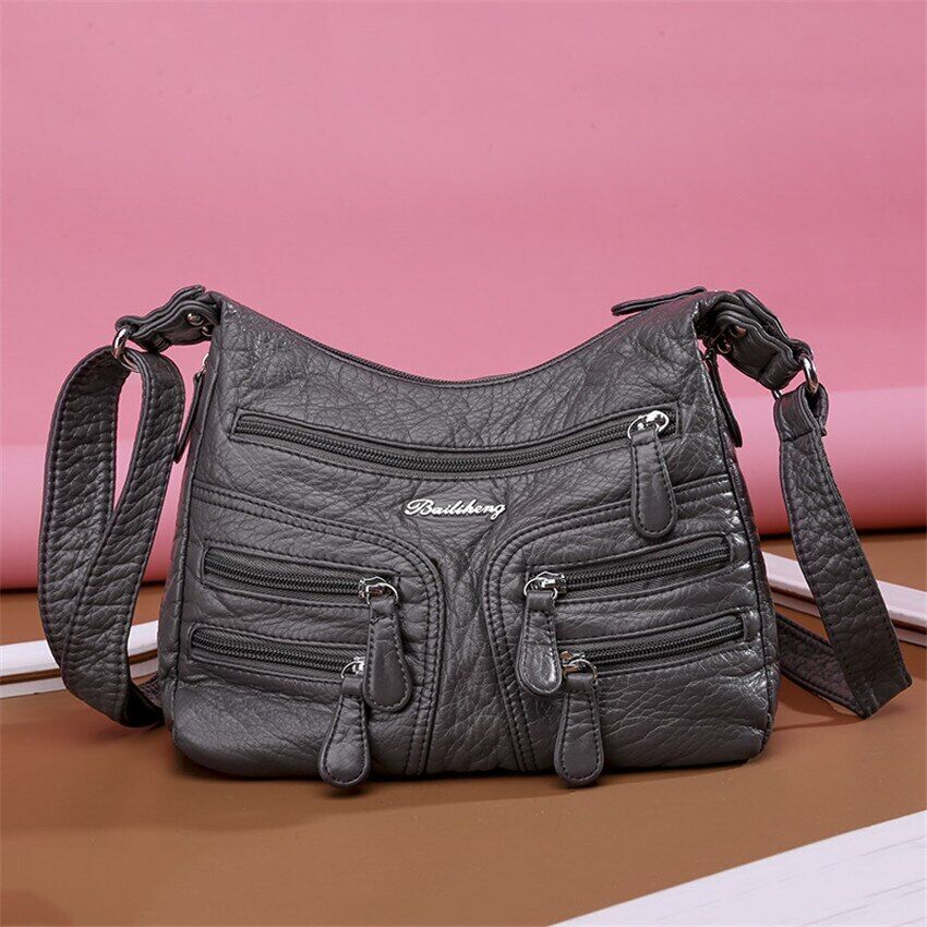 Shoulder Bag Casual Women Bag Leather Crossbody Multi-pocket Ladies Pocket