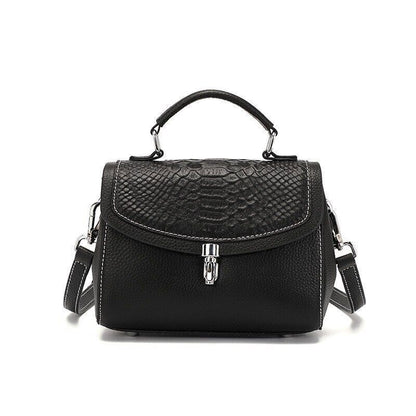 Women's Bag Genuine Leather Shoulder Bags Texture Zipper Handbags Women