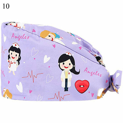 Surgical Cap Doctor Nurse Headwear Adjustable Sweat-absorbent Head Cover Hats
