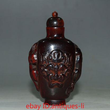 Early Chinese Collection of Natural Ox-Horn Animal Head Snuff Bottles