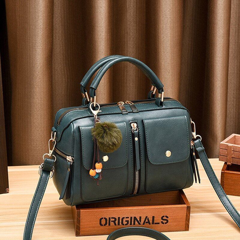Luxury Leather Shoulder Bag Retro Large Crossbody Bag Pillow Shaped Handbag Tote