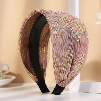 Women Headband Acrylic Lace Wide-Brimmed Non-Slip Shiny Breathable Girl Headwear