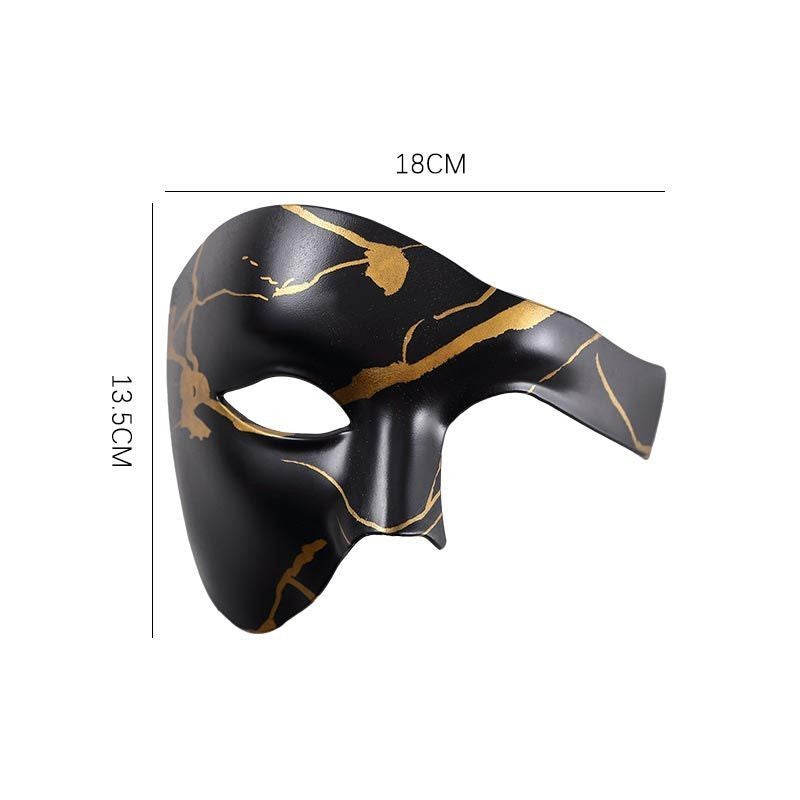 Marble & Galaxy Print Half Face Masquerade Mask for Halloween Party