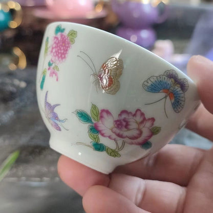 100ML Chinese Antique Colored Butterfly Master Tea Cup