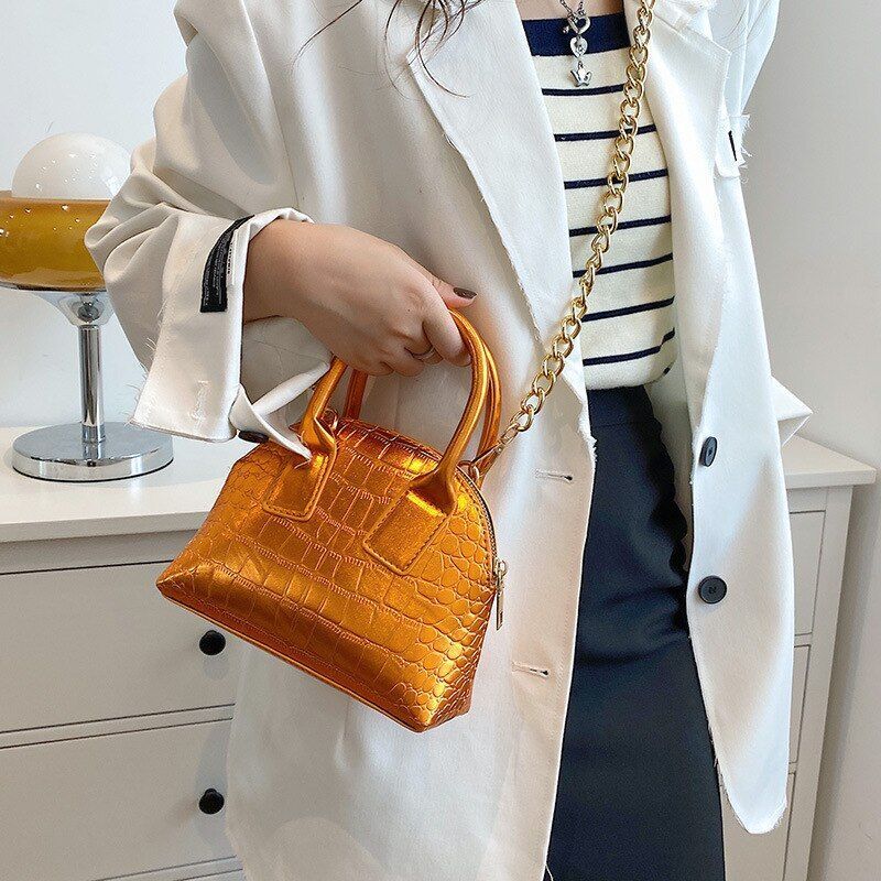 Pattern Synthetic Leather Crossbody Bag Shoulder Handbag Small Shell 20X15X6 CM