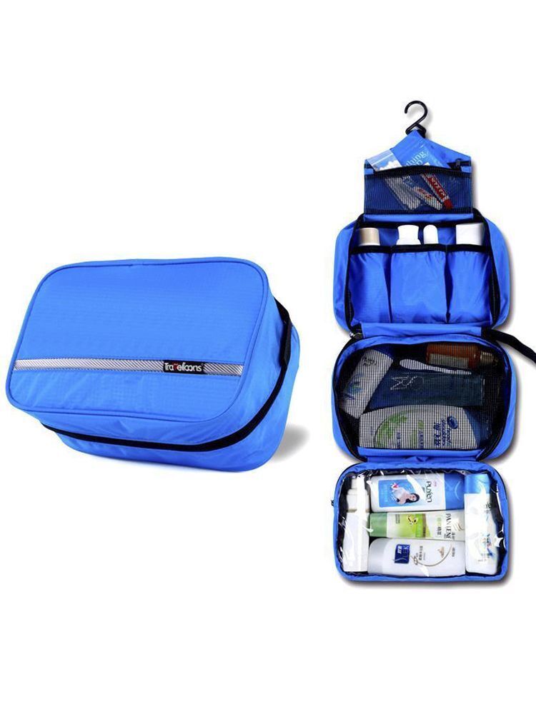Toiletry Bag Black Travel Cosmetic Nylon Organizer Waterproof Makeup Storage 1PC
