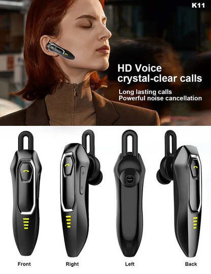 Bluetooth 5.0 Earpiece Wireless Headset Noise Cancelling Earbuds Driving Trucker