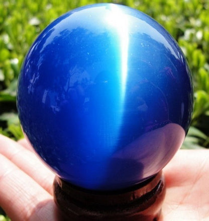 Beautiful ASIAN QUARTZ CAT EYE CRYSTAL HEALING BALL SPHERE 40-100MM