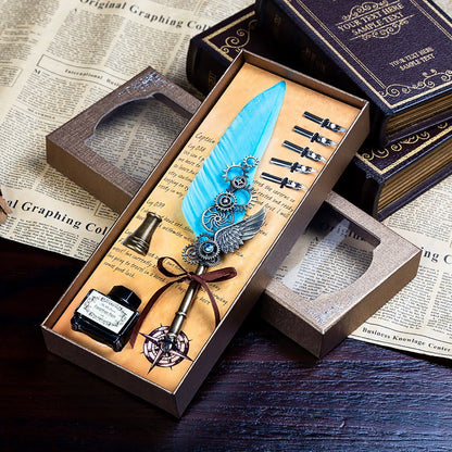 Wax Stamps Seal Feather Dip Quill Ink Gift Calligraphy Sealing Kits 2 3 Pen Sets