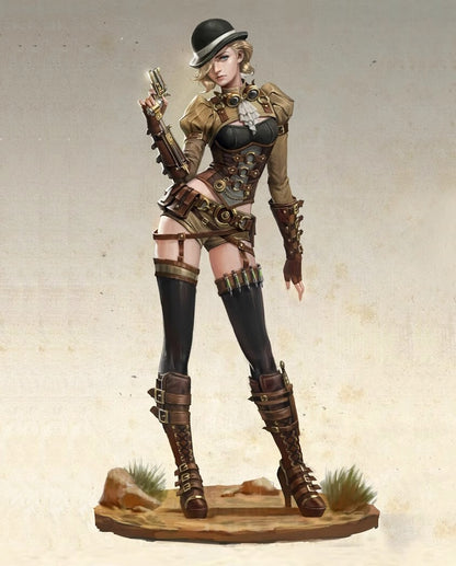 1/24 resin figures model Fantasy Punk Girl Gunner Unassembled Unpainted