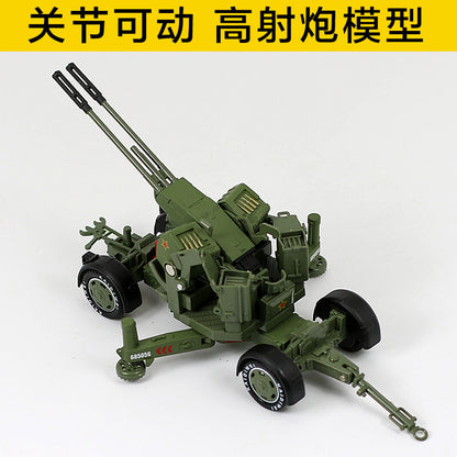 1:35 Anti-Aircraft Artillery Alloy Double-Barreled Gun Burst Cannon Model