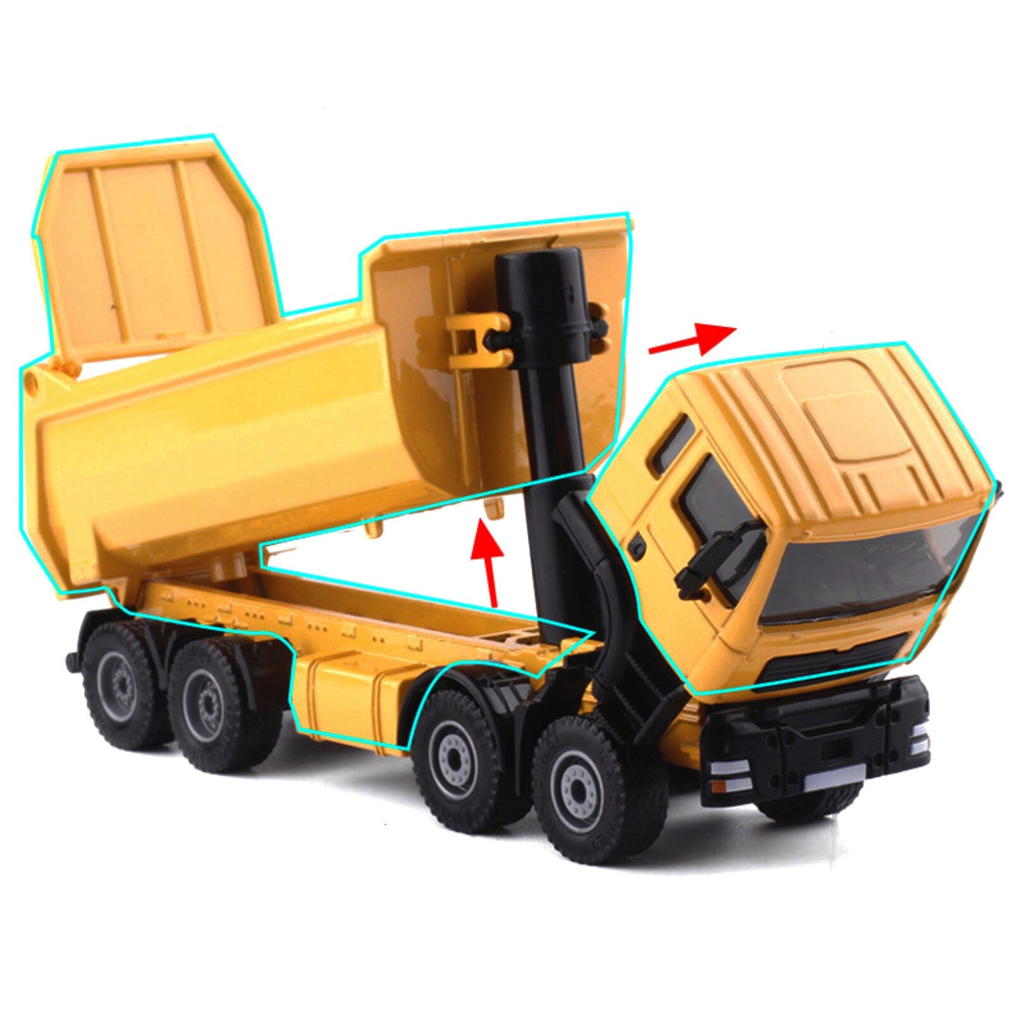 1/50 Heavy Dump Truck Construction Equipment Vehicle Model Simulated Ornament
