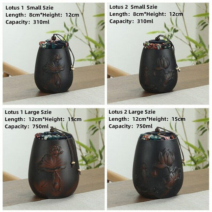 Black Ceramic Tea Ceramic Set And Canisters|Tea accessories