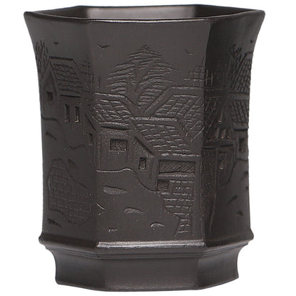 One Cup Real Yixing Zisha Tea Cup 100ml Hand Carved Pattern At Random Master Cup