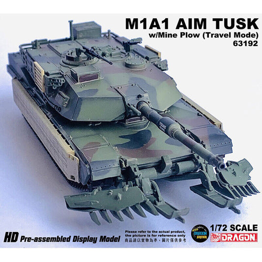 Dragon 1/72 U.S. M1A1 AIM TUSK Main Battle Minesweeper Tank 63192 Model Toys
