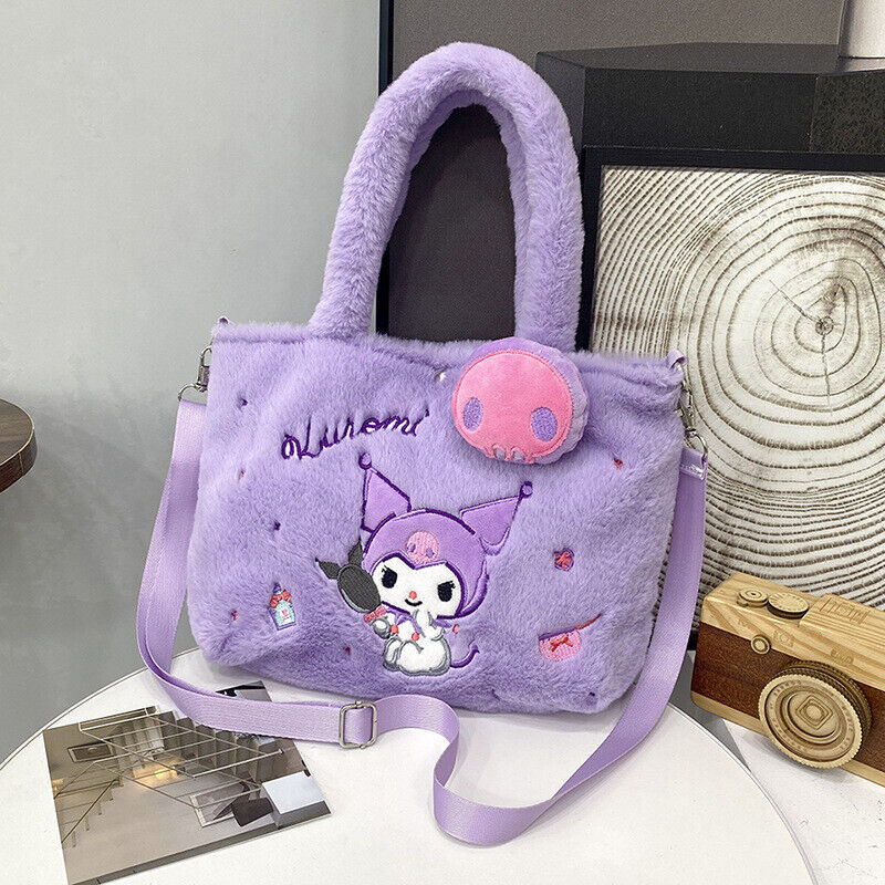 Hello Kitty Kuromi Melody Plush Handbag Crossbody Bag Girls' Plush Shoulder Bag