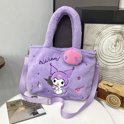 Hello Kitty Kuromi Melody Plush Handbag Crossbody Bag Girls' Plush Shoulder Bag