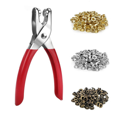 300pc 1/4 inch Grommet Eyelet Hole Punch Plier Tool Kit for Leather Fabric Craft