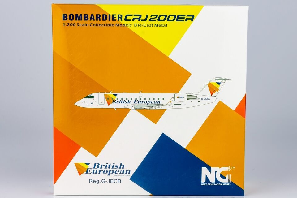 1:200 NG Model British European Bombardier CRJ200ER Airplane Diecast Plane Model