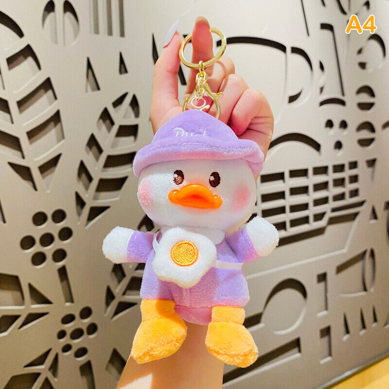 Cute Plush School Duck Soft Stuffed Toy Key Chain Cartoon Doll Keyring Bag Charm
