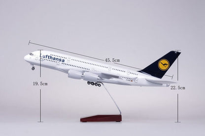 46CM 1:160 Lufthansa AIRBUS A380 Passenger Airplane Landing Gear Resin Model