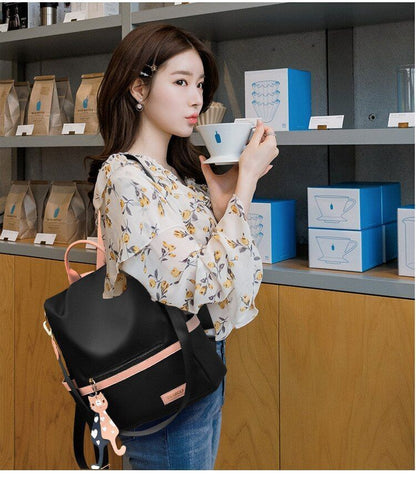 Anti-Theft Black Backpack Oxford Travel Backpacks Outdoor Waterproof Laptop Bags