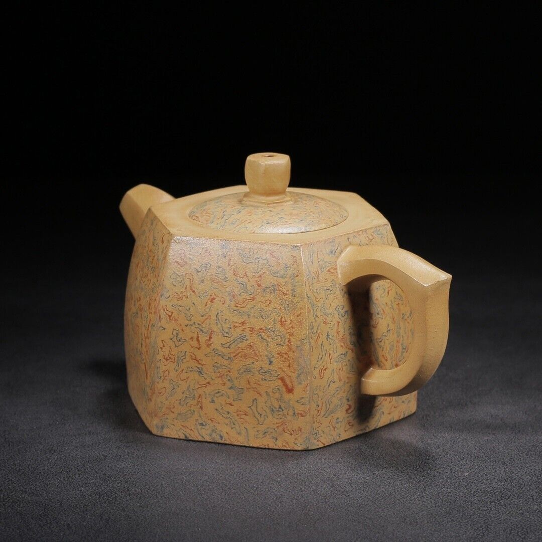 Chinese Yixing Zisha Clay Handmade Exquisite Teapot（六方井栏 底款：吕尧臣）