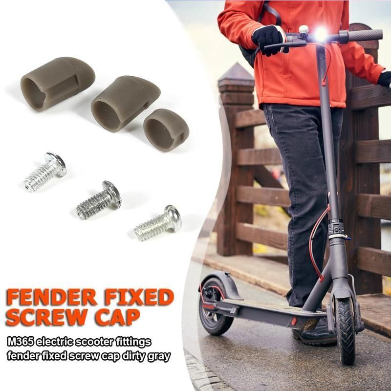 3pcs Electric Scooter Rear Back Fender Mudguard Rubber Cap Screw Plug Cover Part