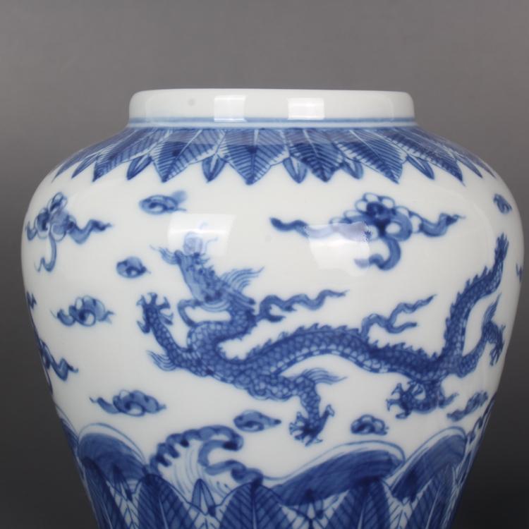 4.1" China Jingdezhen Blue and White Porcelain Animal Cloud-dragon Tea Leaf Pot