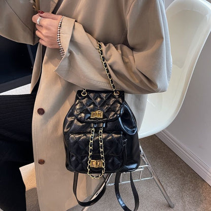 Backpack Shoulder Bag Chain Small Handbag Purse Polyester Traveling Softback 1PC