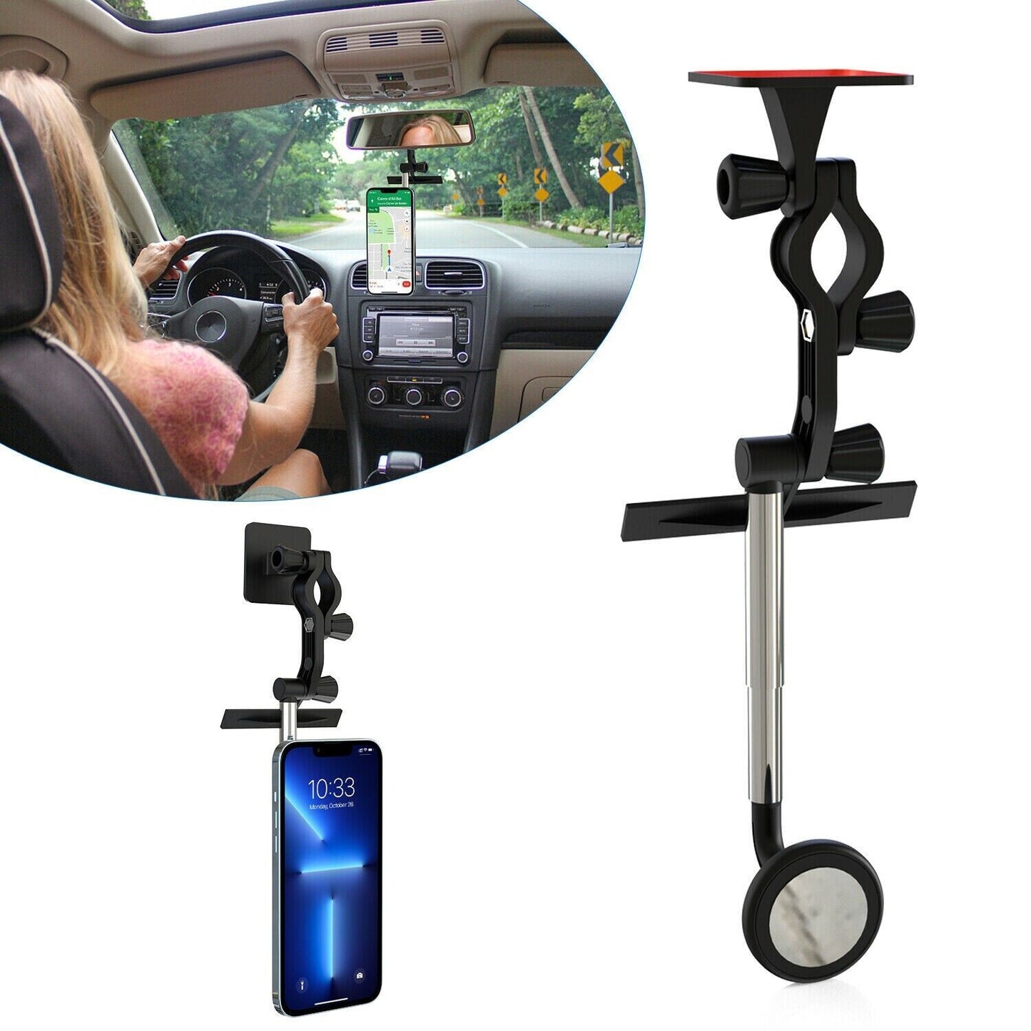 Sostenedor De Telefono Soporte de Retrovisor Sujetador de Celular en el Auto