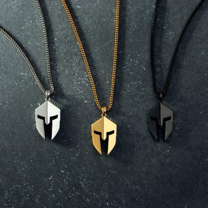 Greek Spartan Warrior Mask Helmet Knight Roman Gladiator Devil Pendant Necklace
