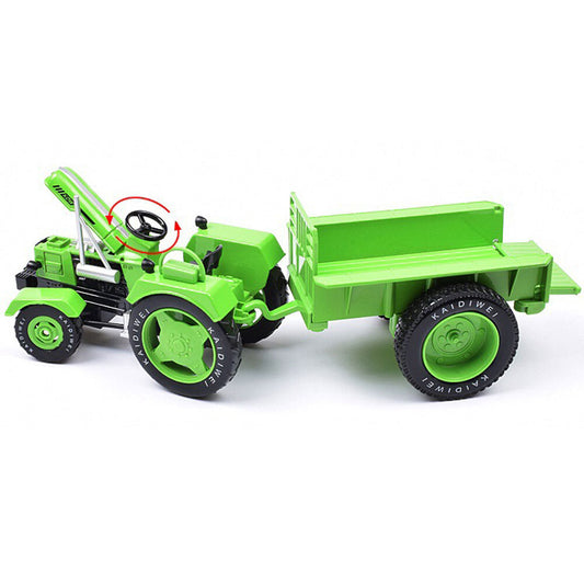 Farm Tractor Toy with Trailer Diecast Farm Vehicle Model Car Toys for Boys Green