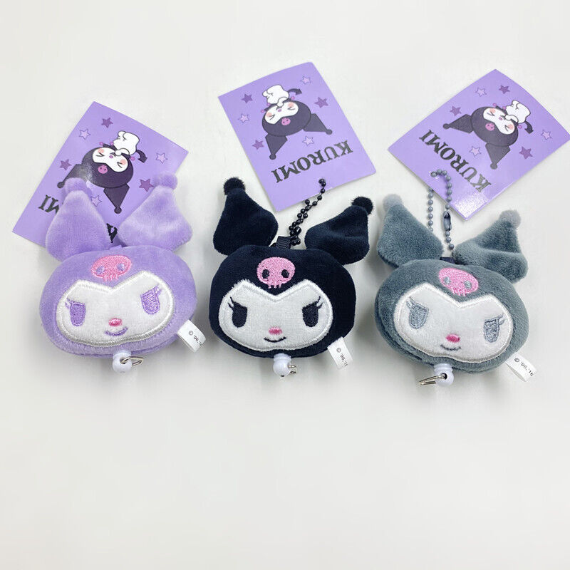 Sanrio Kuromi Cute Drawstring Plush Doll Bag Small Pendant Keychain