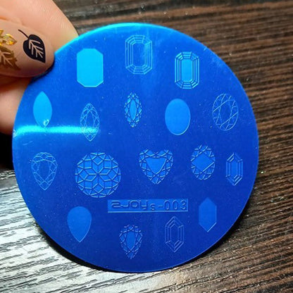 Nail Art Tools Stamping Stainless Steel Designs Shiny Pattern Stencils 5.5x5.5cm