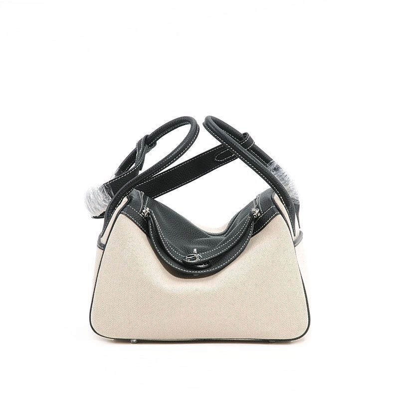 Handbag Bags Luxury Real Leather Bag Canvas Shoulder Purse 26*14*19 /30*16*21 CM
