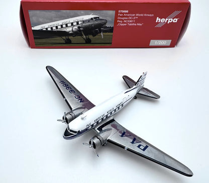 1:200 Herpa PAN AM Douglas DC-3 Aircraft Plane Diecast Aircraft Model Collection