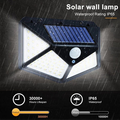 Lampara Foco Led de Seguridad Para Exteriores Detecta Movimiento Luz de 100 LED