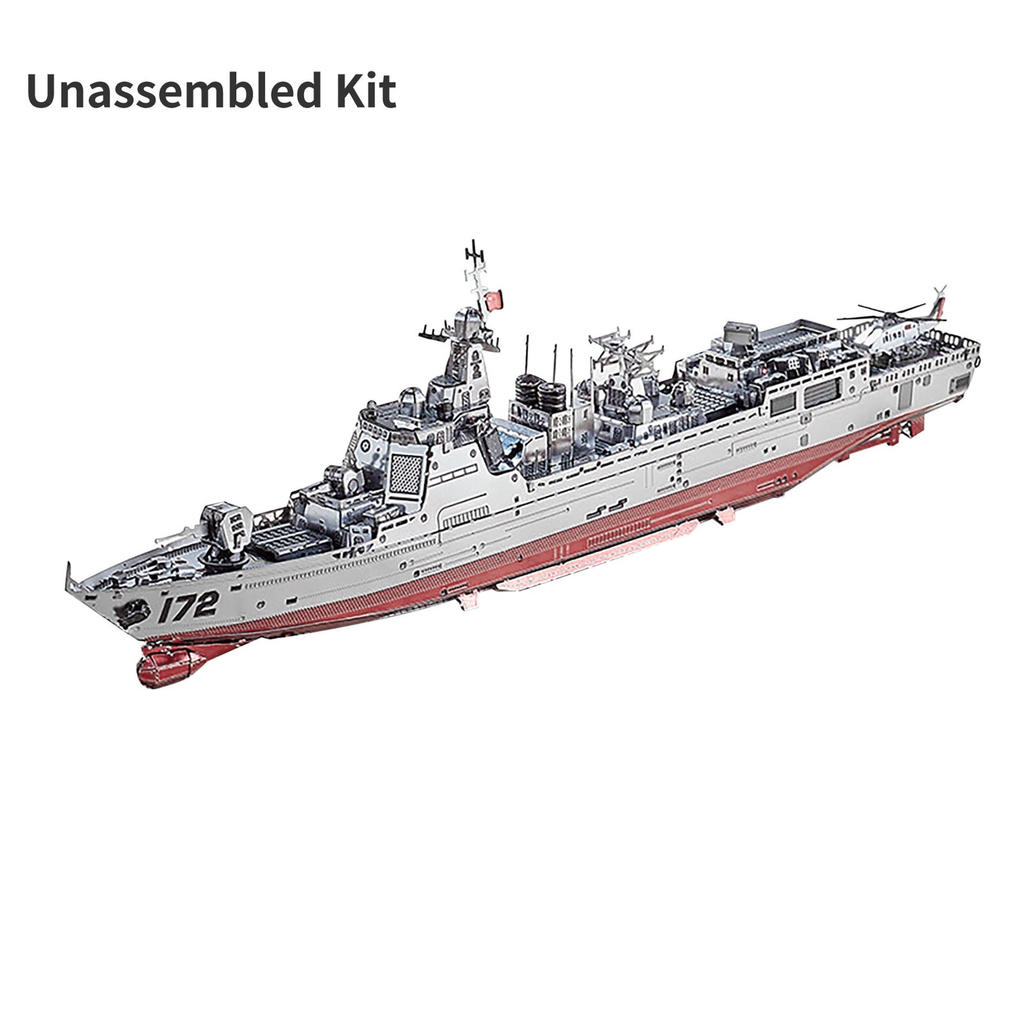 1:1000 3D Metal Battleship 055 Destroyer Model Military Ornaments Unassembled