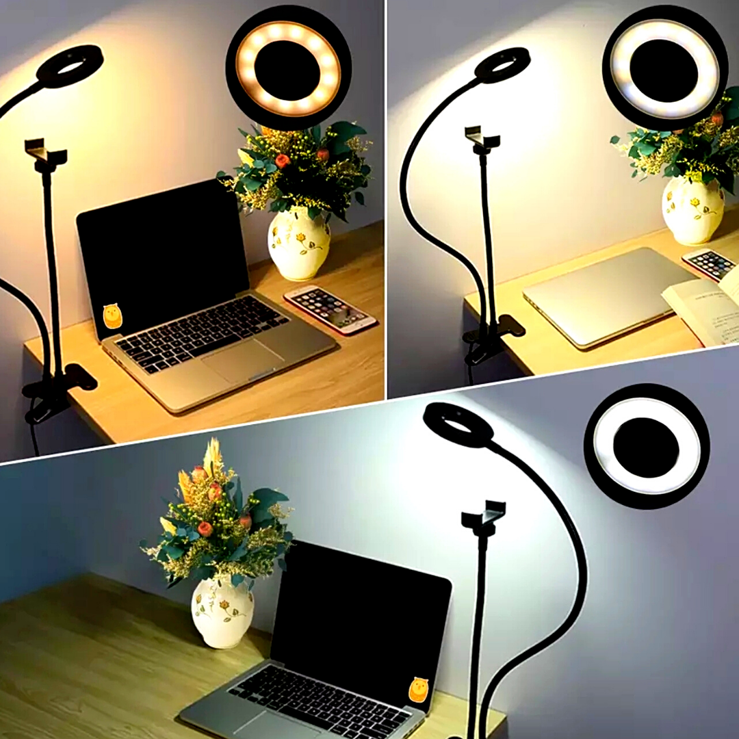 LED Selfie Ring Light Lampara de Luz de Fotografia USB con Soporte para Teléfono