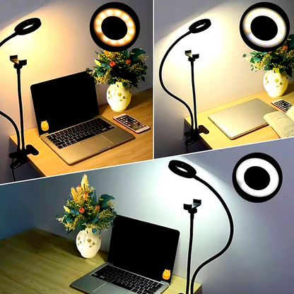 LED Selfie Ring Light Lampara de Luz de Fotografia USB con Soporte para Teléfono