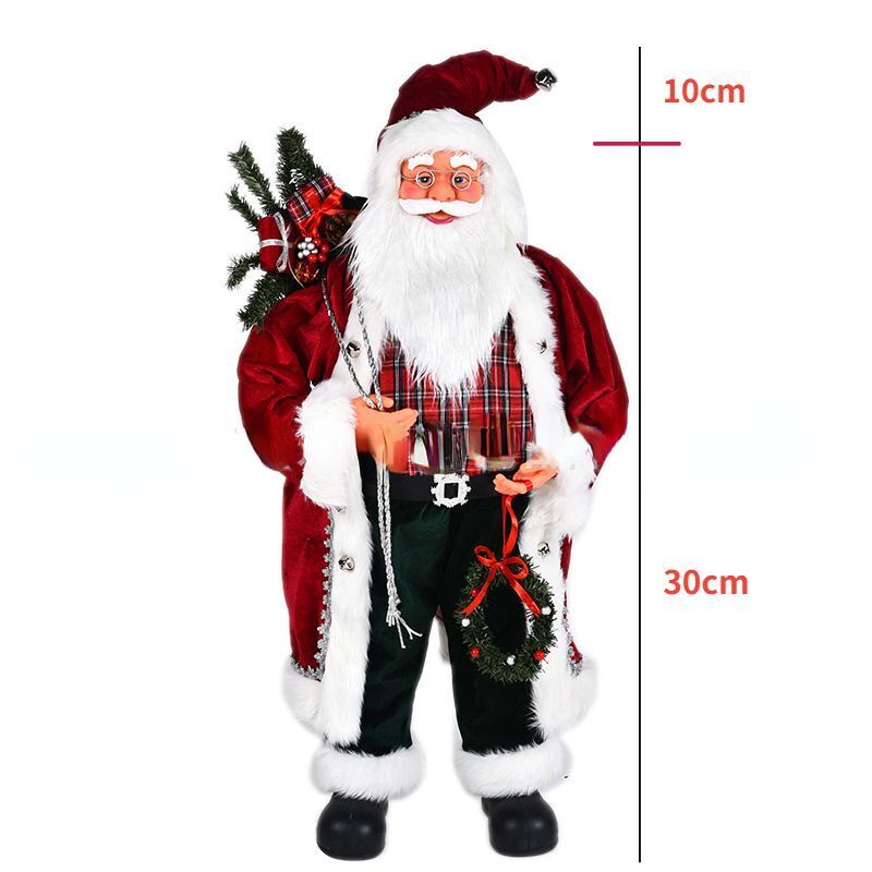 Christmas Ornaments 30-45cm Large Santa Claus Dolls Standing Figurine Home Decor