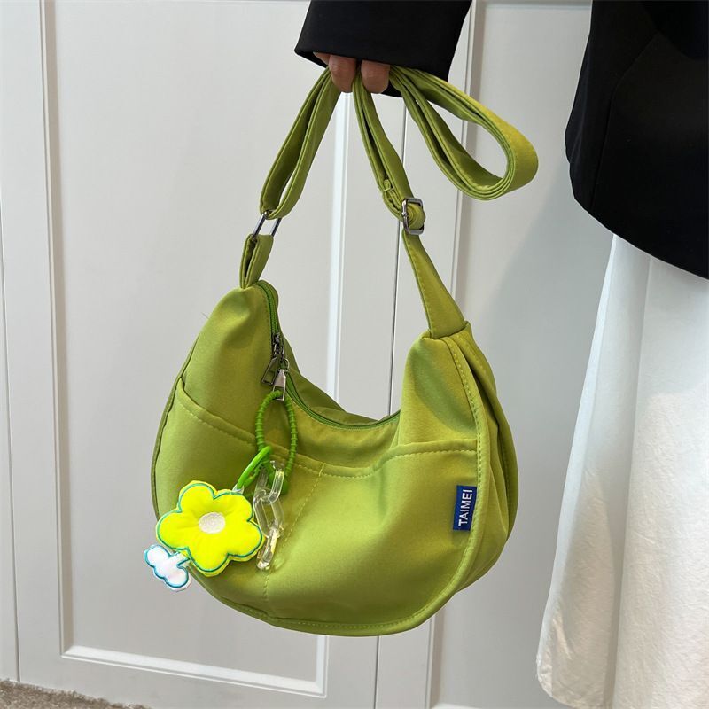 Canvas Bag Messenger Solid Color Handbags Shoulder Underarm Bag Crossbody Purse