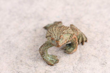 Rare Fortune chinese bronze Handwork jinchan frog Statue tea pet fengshui Art