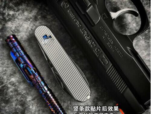 Titanium Alloy Handle Scale With back clip For 91mm Victorinox Swiss Army Knives