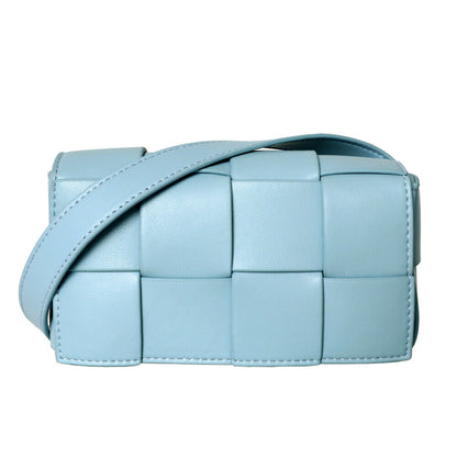 Mini Woven Real Leather Belt Bag Crossbody Sling Fanny Waist Pack Chain Clutch